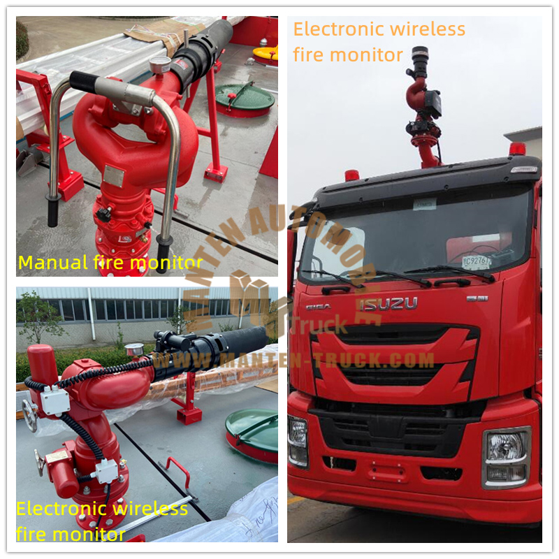 Feuerwehr-LKW mit unterschied lichem Feuer-Monitor